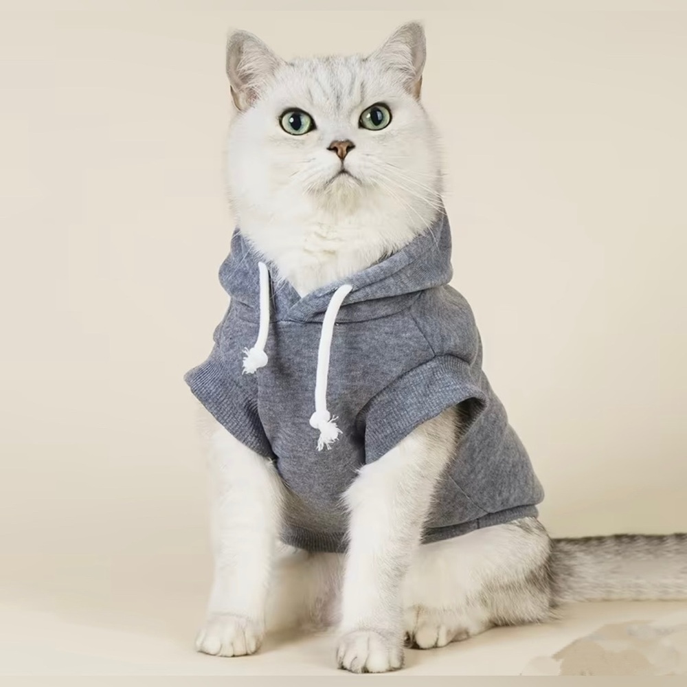 🆕 Gray Hooded Pet Sweater
